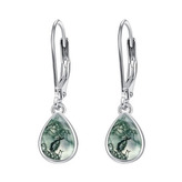 MA-0002 Stříbrné náušnice s mechovými acháty