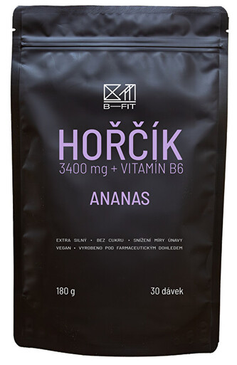 B-Fit Club Hořčík 3400 mg + Vitamín B6 ananas 180 g