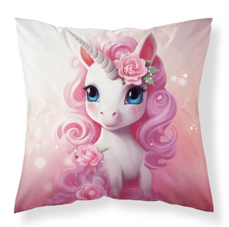 DETEXPOL Povlak na polštářek Jednorožec růže micro  Polyester, 40/40 cm