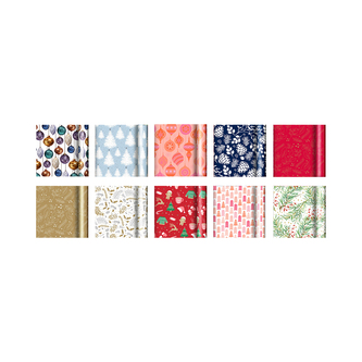 Dárkové papíry - 60 ks rolí 2 m × 70 cm - Vánoční mix