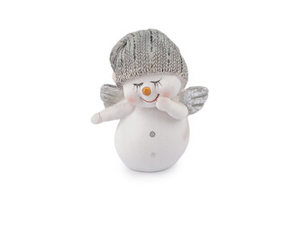 Sněhulák s křídly - 1 ks - 2 bílá stříbrná