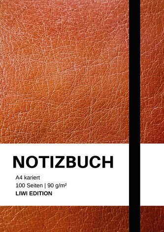 Notizbuch A4 kariert - 100 Seiten Soft Cover braun - FSC Papier