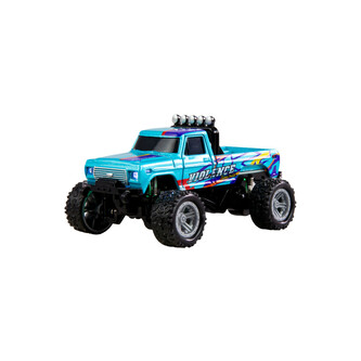 RC Monster Truck kovový 1:64 RTR LED Tempomat 2,4GHz modrý