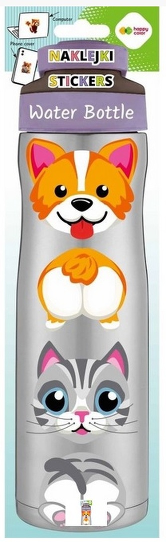 Naklejki WATER BOTTLE - Face&Tail, 83x286 mm, Happy Color
