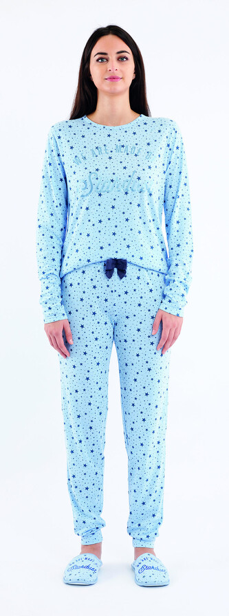 Dámské pyžamo Sorbetto Denisa modré (Denisa-lightblue) M
