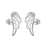 NB-3639 Stříbrné šroubovací náušnice křídla