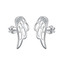 NB-3639 Stříbrné šroubovací náušnice křídla
