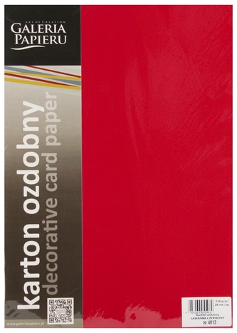 Karton ozdobny A4 czerwony 220g Sawanna op20szt GALERIA PAPIERU 204813 ARG