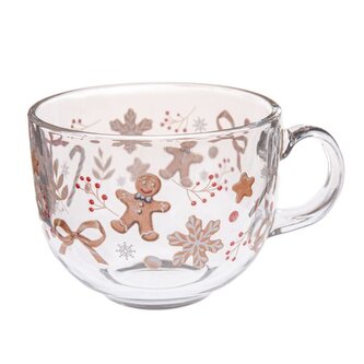 Skleněný hrnek - perníček, 500ml, 6/36