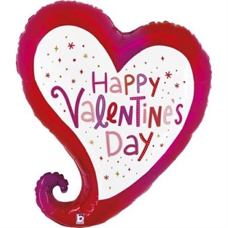 Foliový balonek Valentýn ve tvaru srdce Happy Valentine’s Day 71 × 59 cm