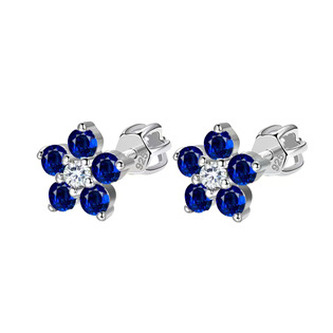 NB-3829-B Stříbrné šroubovací náušnice kytičky - květiny