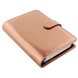 Diář Filofax Saffiano Metallic - A6, růžovozlatý