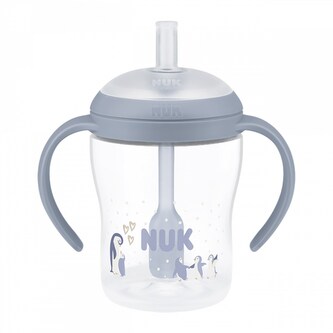 Kojenecká láhev NUK Perfect Match na učení s brčkem PENGUIN 150 ml