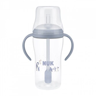 Kojenecká láhev NUK Perfect Match na učení s brčkem PENGUIN 260 ml