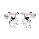 DN-0085 Stříbrné dětské náušnice pejsci - zvířátka