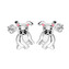 DN-0085 Stříbrné dětské náušnice pejsci - zvířátka