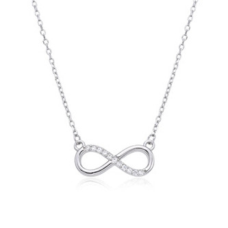 NB-2444 Střibrný náhrdelník nekonečno - nekonečno - ležatá osmička