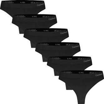 6PACK dámská tanga Gaubert černá (GBTW-3104/black) XXL/3XL