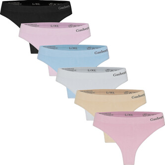 6PACK dámská tanga Gaubert vícebarevné (GBTW-3104/mix) S/M