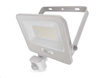 LED reflektor GLARO EMOS ZS2334W s pohybovým čidlem, 30 W, bílý, IP54, 3000 lm, neutrální bílá
