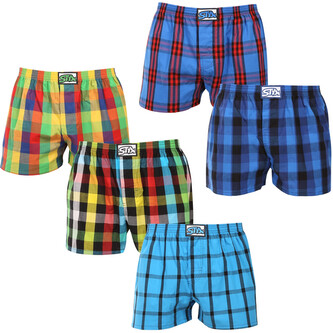 5PACK pánské trenky Styx klasická guma vícebarevné (5A0112356) S