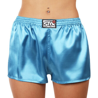 Dámské trenky Styx klasická guma saténové modré (L967) XL