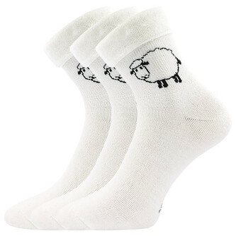 3PACK ponožky Boma vlněné bílé (Ovečkana) L