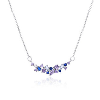 NB-2442 Střibrný náhrdelník s barevnými kameny