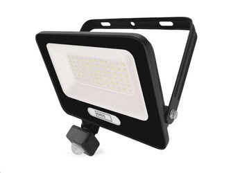LED reflektor GLARO EMOS ZS2344B s pohybovým čidlem, 50 W, černý, IP54, 5000 lm, neutrální bílá