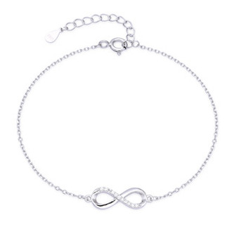 NB-1323 Stříbrný náramek nekonečno - nekonečno - ležatá osmička