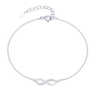 NB-1318 Stříbrný náramek nekonečno - nekonečno - ležatá osmička