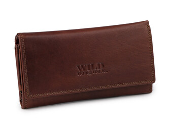 Dámská kožená peněženka 10x19 cm - 1 ks - 7 hnědá