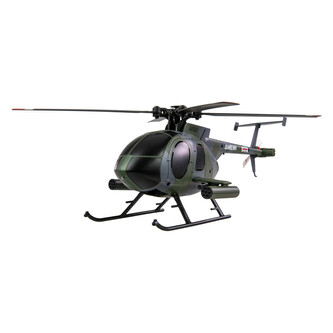 Hughes MD500 vojenský RC vrtulník, 4 kanálový s gyroskopem 6G, RTF, šedý