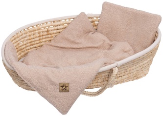 2D sada polštářek a peřinka Boucle 35x30cm + 55x75cm - béžová; béžová; bouclé, duté vlákno