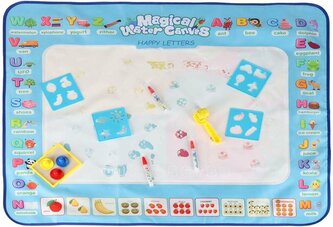 Vodní podložka na kreslení s příslušenstvím 100 x 80 cm, modrá