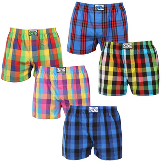 5PACK pánské trenky Styx klasická guma vícebarevné (5A0123456) S