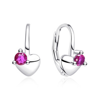NB-3141 Stříbrné náušnice srdíčka - srdce