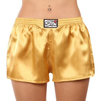 Dámské trenky Styx klasická guma saténové zlaté (L685) XL