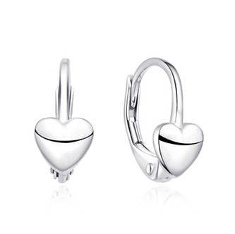 NB-3327 Stříbrné náušnice srdíčka - srdce