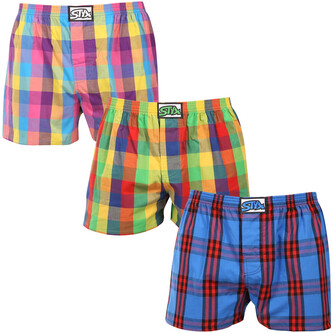 3PACK pánské trenky Styx klasická guma vícebarevné (3A010205) XXL
