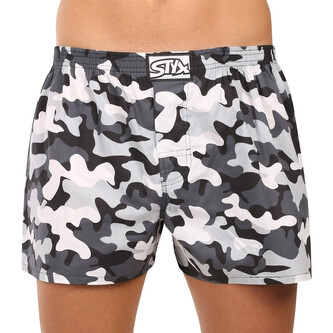 Pánské trenky Styx art klasická guma maskáč šedý (A1952) S