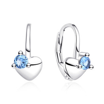 NB-3262 Stříbrné náušnice srdíčka - srdce
