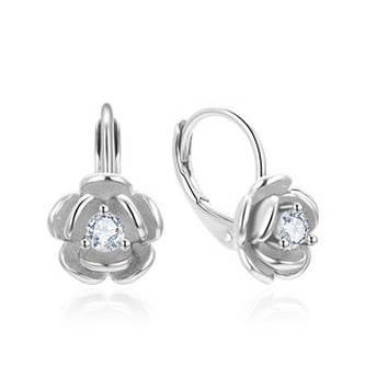 NB-3163 Stříbrné náušnice kytičky - květiny