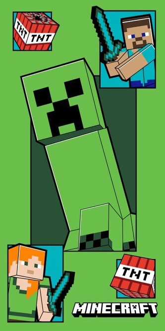Osuška Minecraft Creeper Coming 70x140 cm