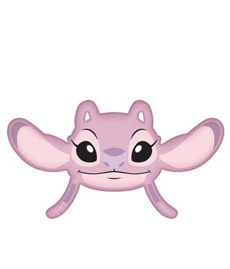 JERRY FABRICS Tvarovaný mikroplyšový polštářek Lilo and Stitch Angel Pink  Polyester, 41x31 cm