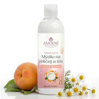 Amoené Jemné dětské mýdlo Apricot – Šetrná péče s heřmánkem a meruňkou (200 ml)