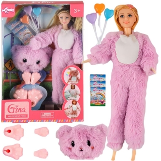 WOOPIE ROYAL 57529 Lalka w ubranku Misia fiolet