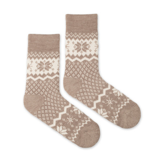 Vlněné ponožky Vlnáč Sněhová vločka béžové Béžové M (39-42)