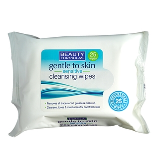 Beauty Formulas Biologicky rozložitelné Čistící ubrousky na citlivou pokožku 25 ks