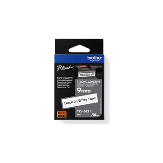 Brother Tze-S221 páska černá na bílém 9 mm extra lepidlo